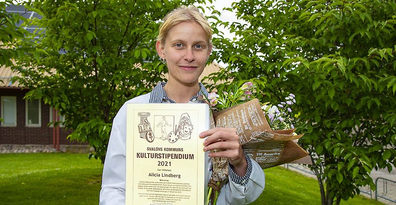 Alica Lindberg, mottagare av Svalövs kommuns kulturstipendium 2021 
